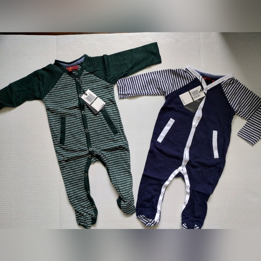 2 New with Tags 7 For All Mankind Pyjamas Onesies size 3-6 months